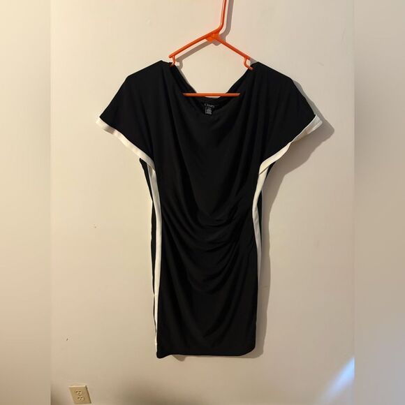 Chaps Black Dress with White Details - Picture 1 of 3